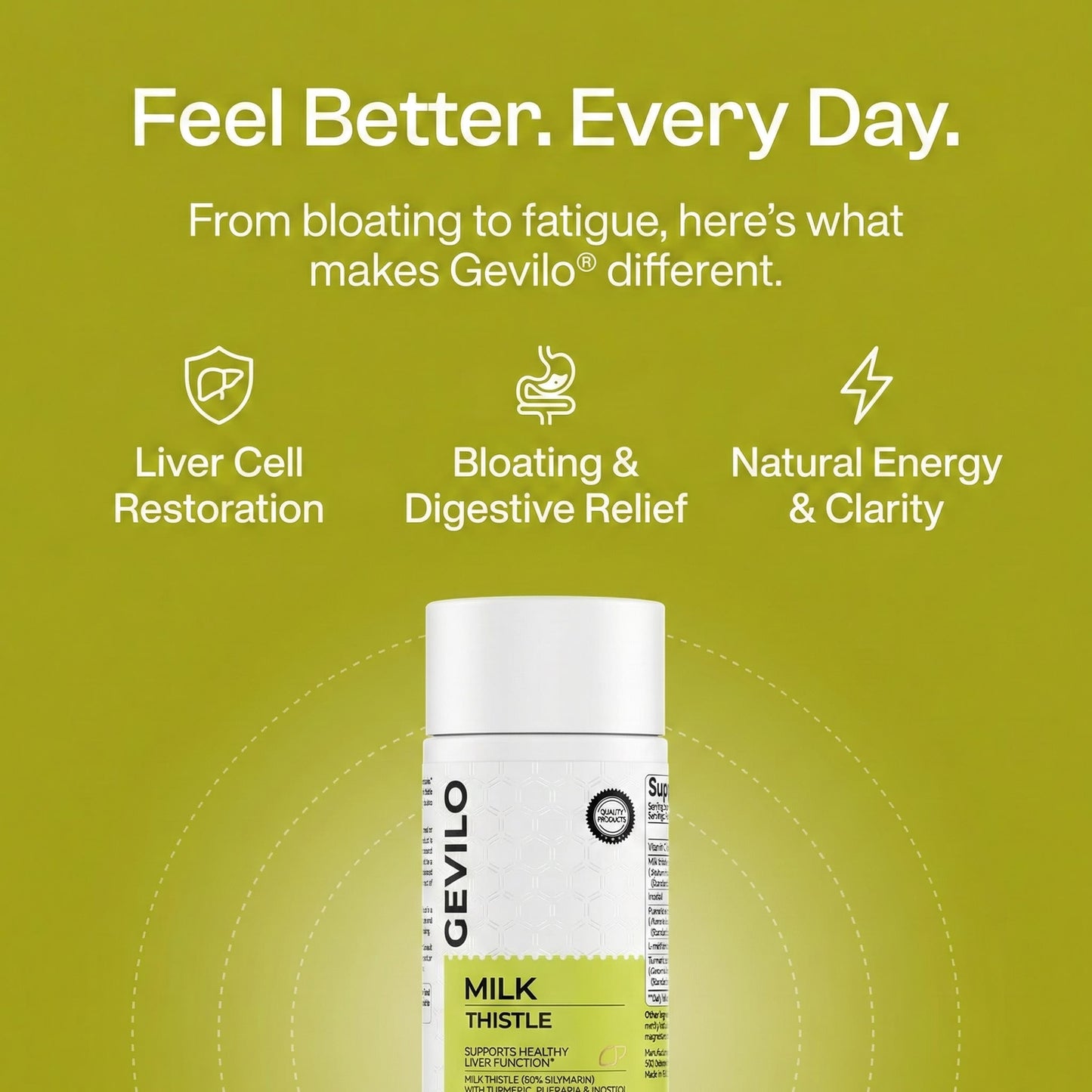 Gevilo® Milk Thistle Liver Detox & Digestive Relief